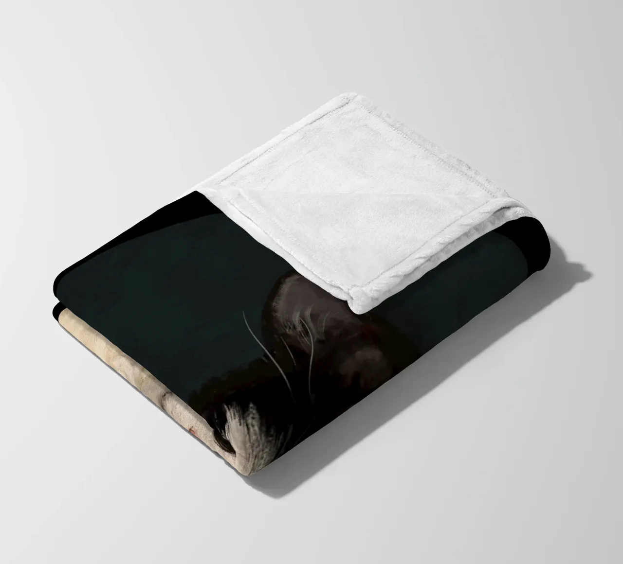 Tuxedo Cat Portrait coperta in pile da Laura Graves