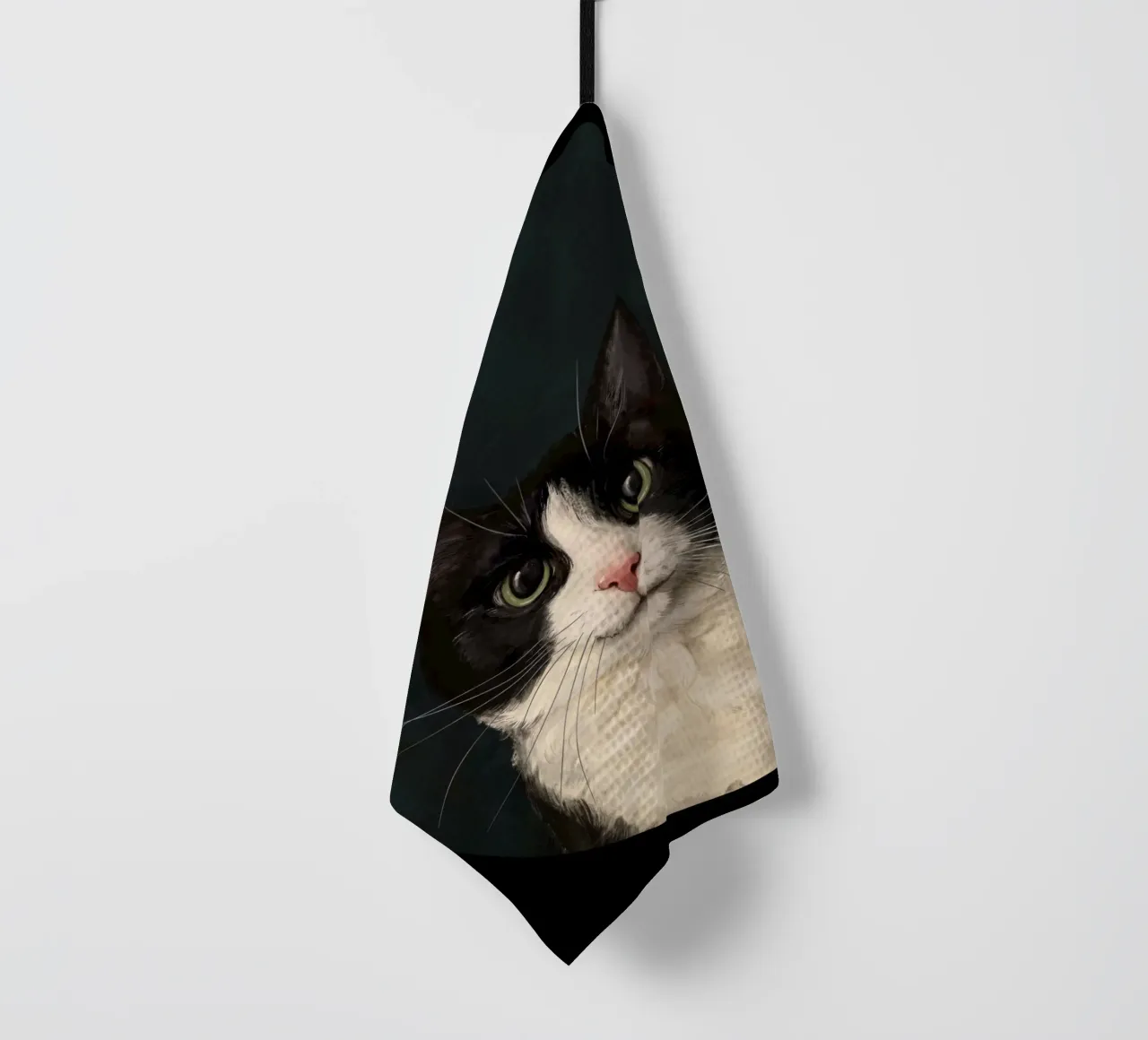 Tuxedo Cat Portrait canovaccio da cucina da Laura Graves