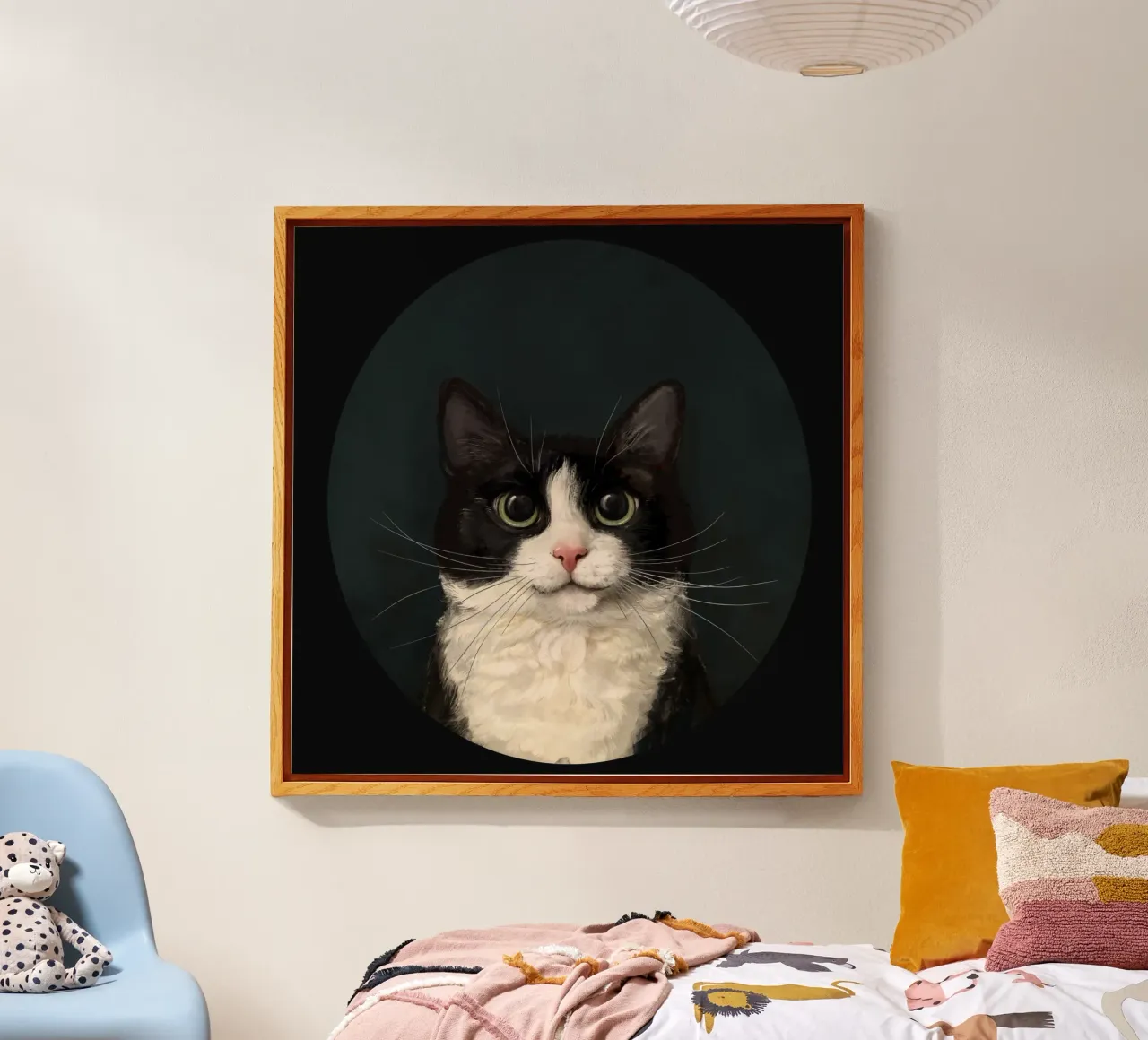 Tuxedo Cat Portrait Acryl-Glas von Laura Graves