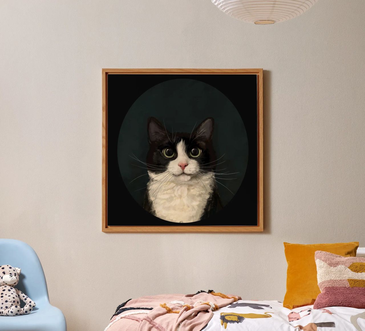 Tuxedo Cat Portrait alluminio dibond da Laura Graves