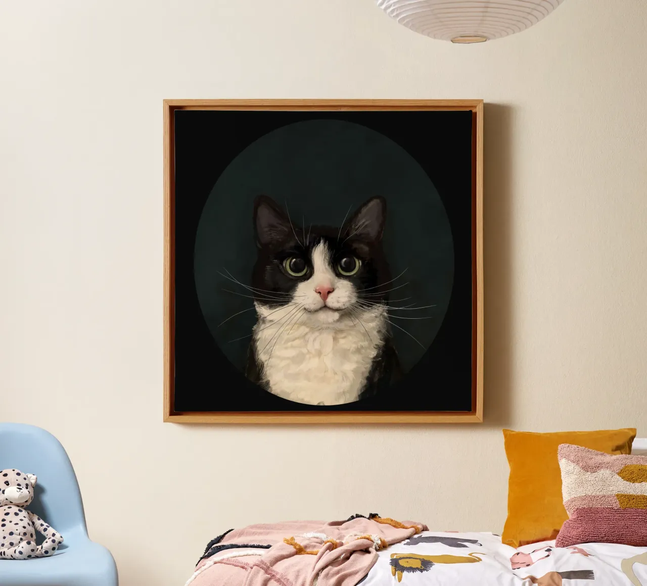 Tuxedo Cat Portrait toile de Laura Graves