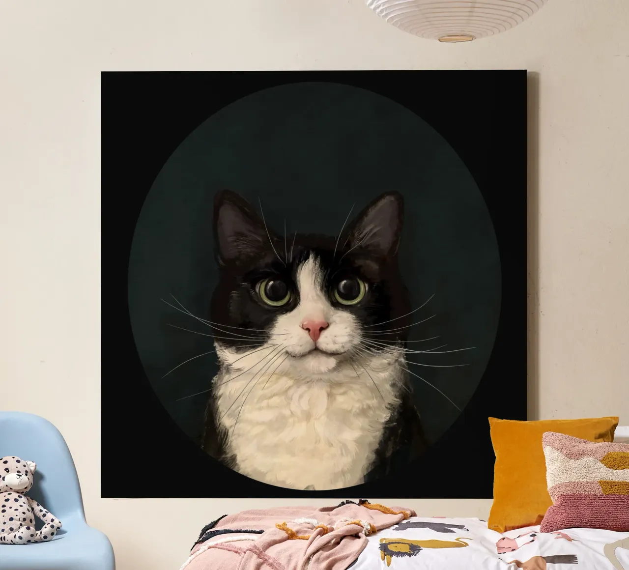 Tuxedo Cat Portrait toile de Laura Graves