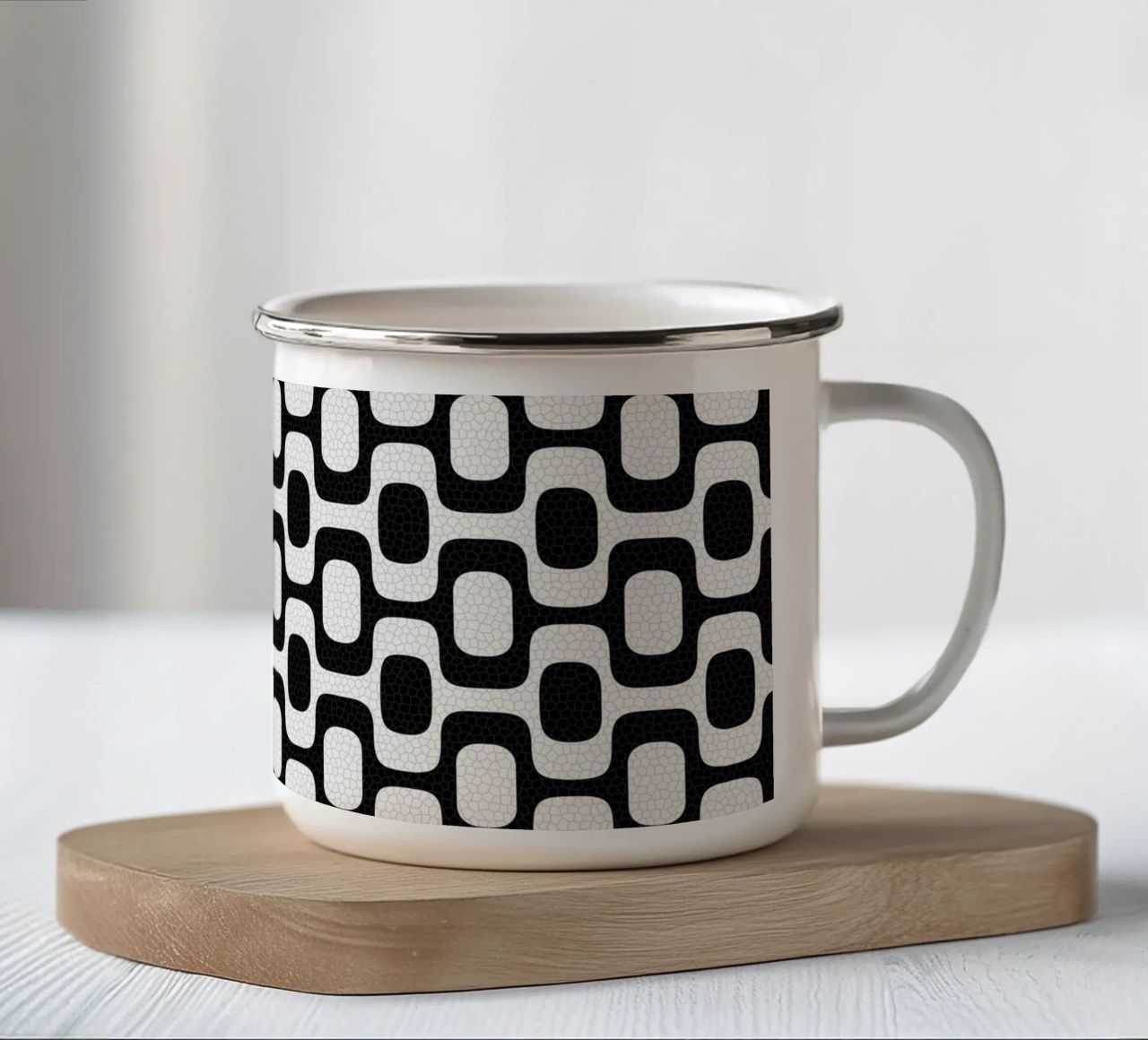 Rio Ipanema Beach Pattern tazza in smalto da apoloprints