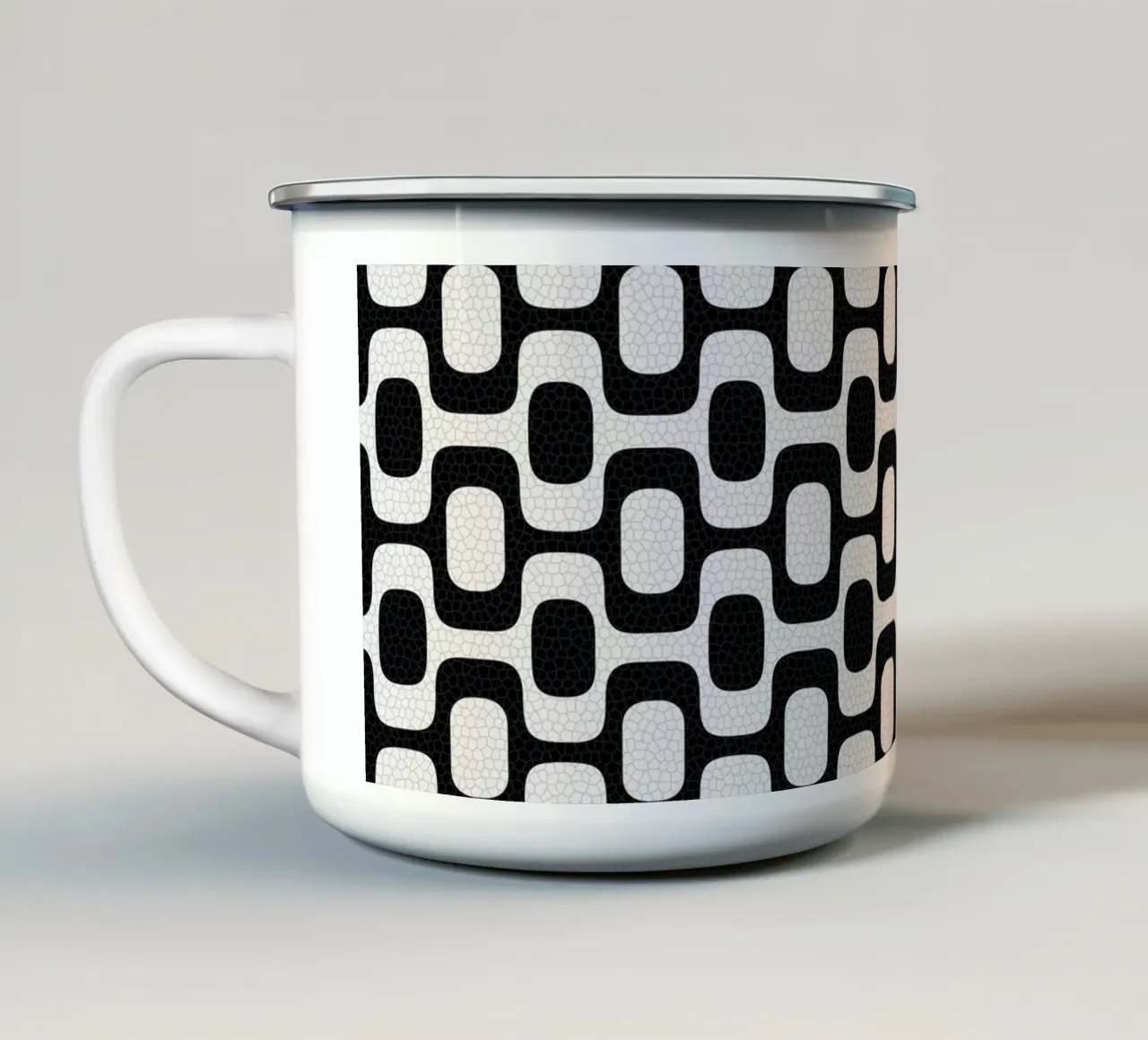 Rio Ipanema Beach Pattern emaille mok van apoloprints