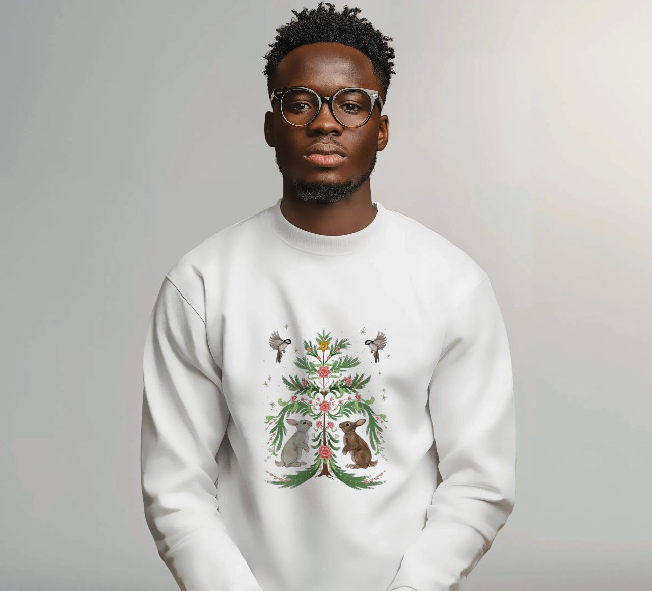 Yule Tree Rabbits sudadera de Laura Graves