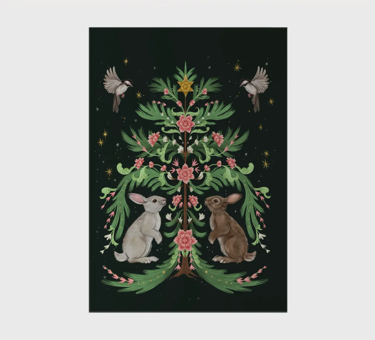 Yule Tree Rabbits notebook by Laura Graves