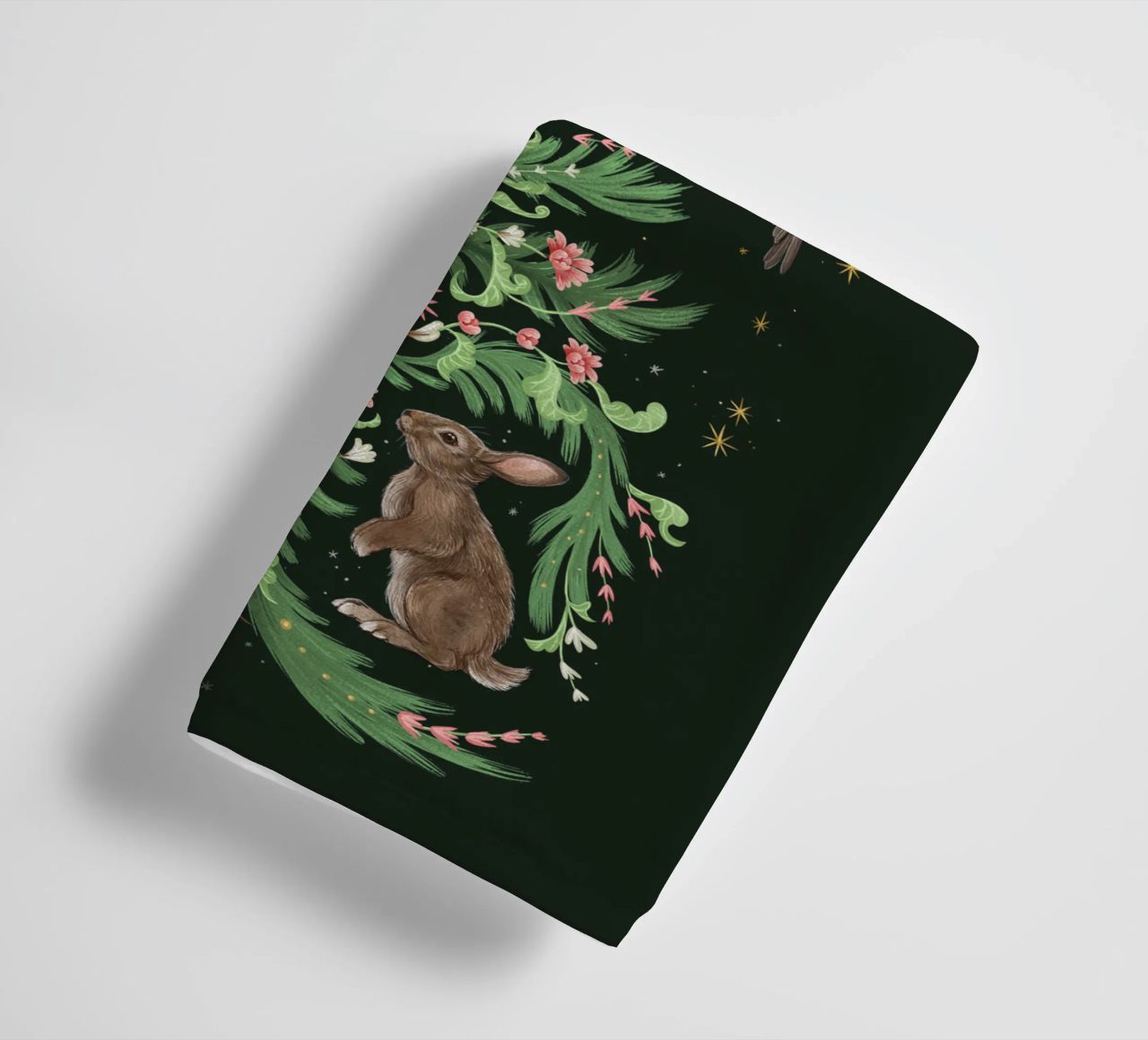 Yule Tree Rabbits towel by Laura Graves