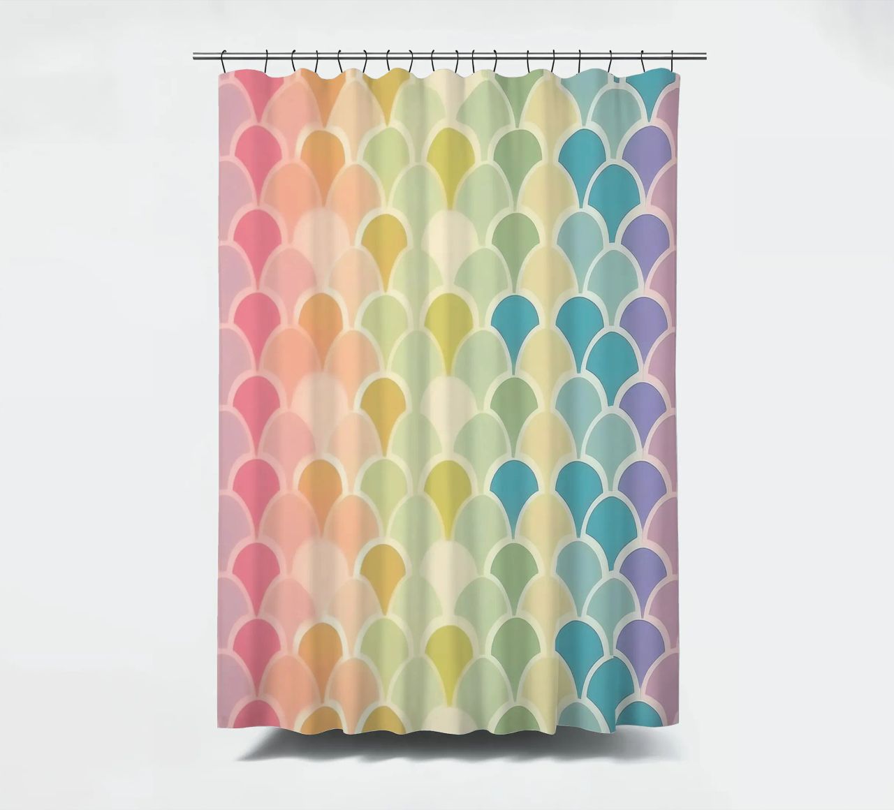 Pastel Rainbow Patterns: Whimsical Design for Every Room shower curtain by HoneyDesignsByK