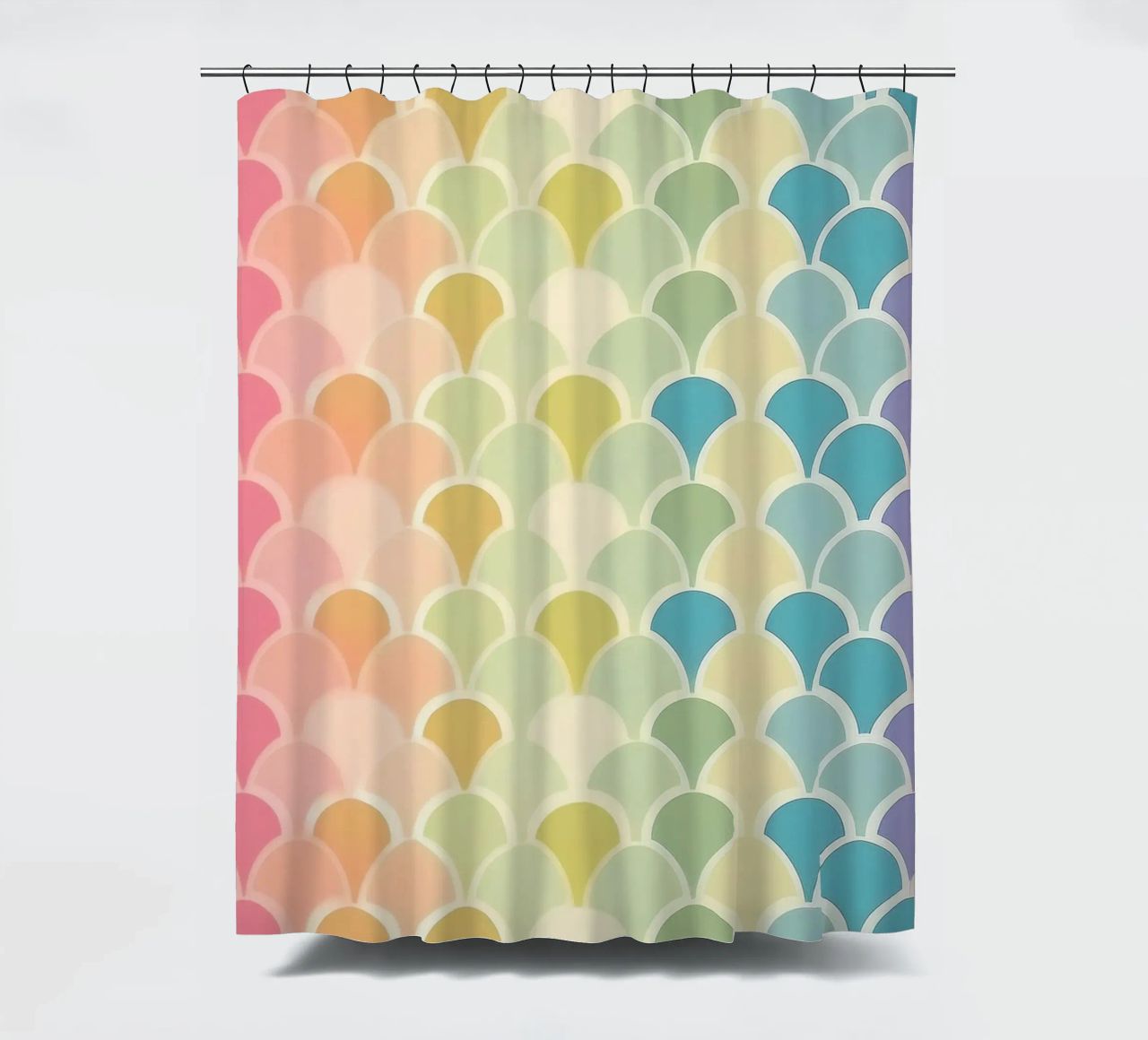 Pastel Rainbow Patterns: Whimsical Design for Every Room shower curtain by HoneyDesignsByK