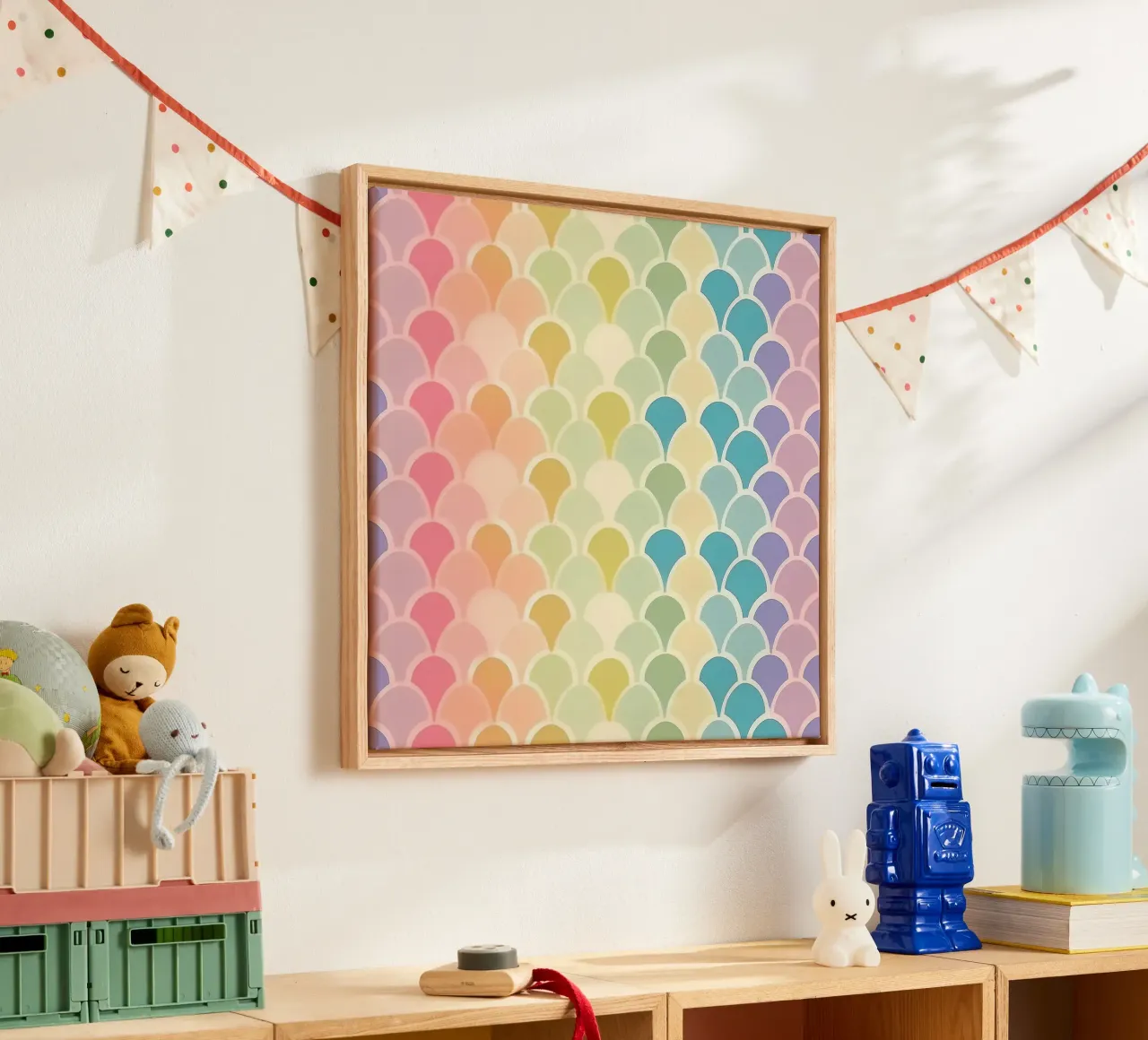 Pastel Rainbow Patterns: Whimsical Design for Every Room canvas by HoneyDesignsByK