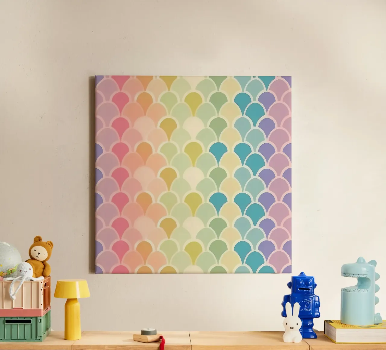 Pastel Rainbow Patterns: Whimsical Design for Every Room canvas by HoneyDesignsByK