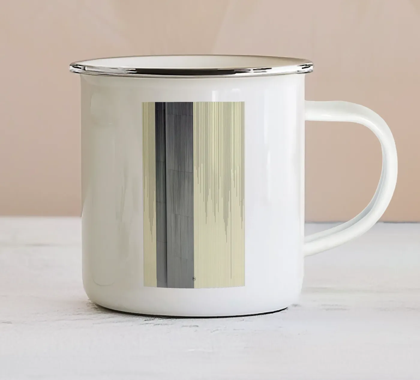 Gray enamel mug by Nicolas Messaritis