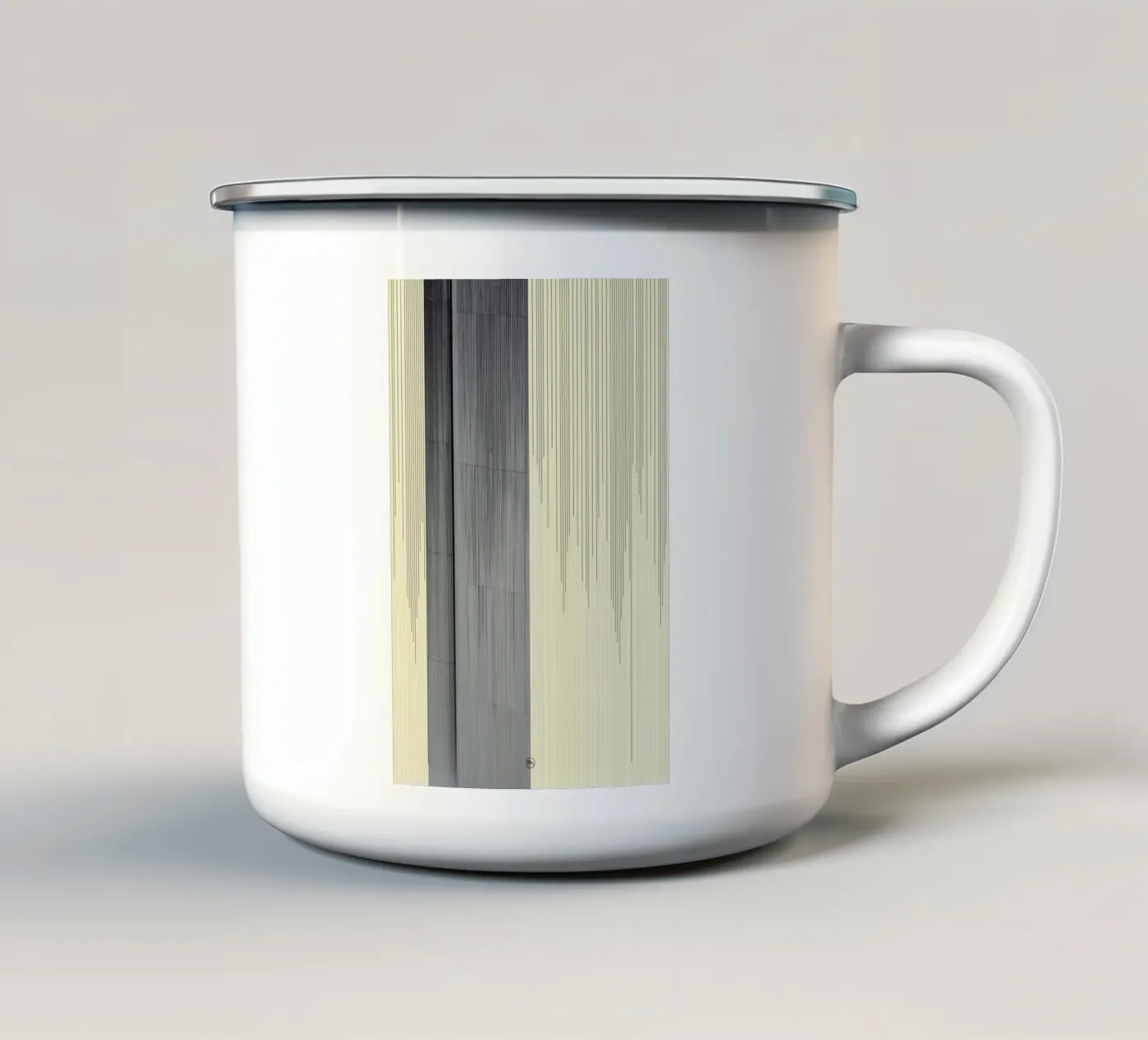 Gray enamel mug by Nicolas Messaritis