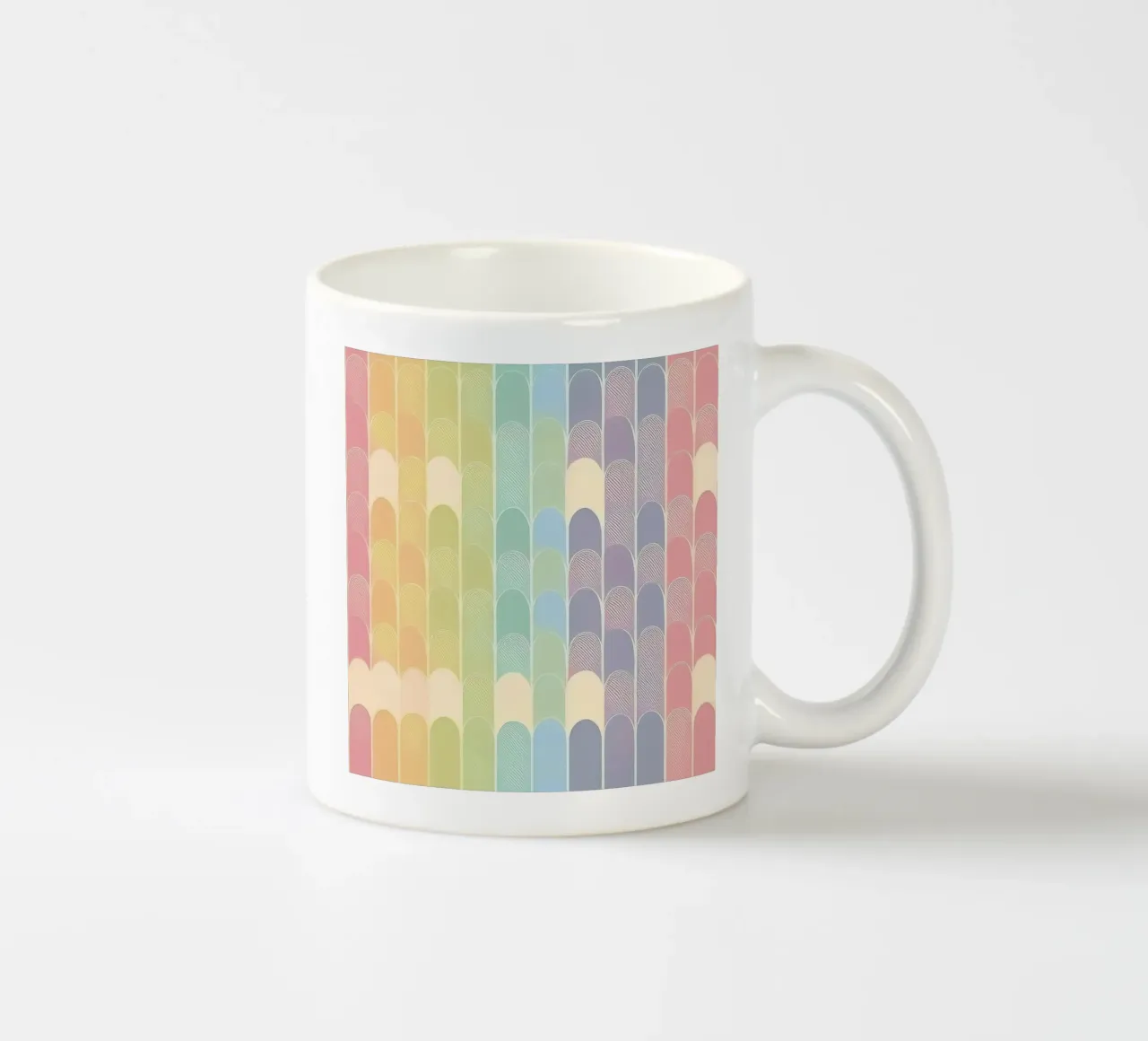 Gradiënt pastel regenboogbogen: Een rustgevend kunstwerk keramische mok van HoneyDesignsByK