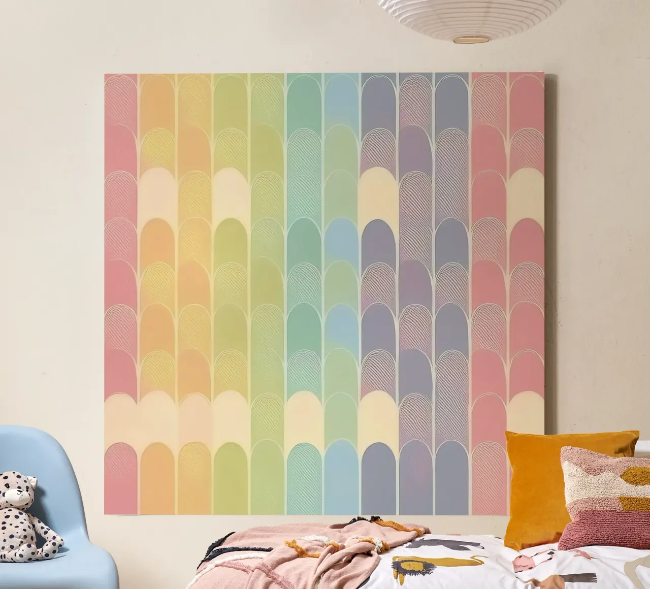 Gradient Pastel Rainbow Arches: A Calming Art Piece canvas by HoneyDesignsByK