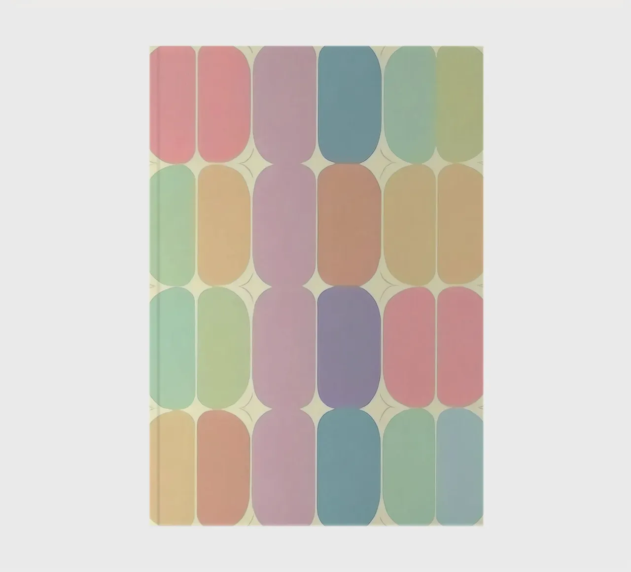 Retro Pastel Ovals: A Playful Pattern for Your Home notebook by HoneyDesignsByK