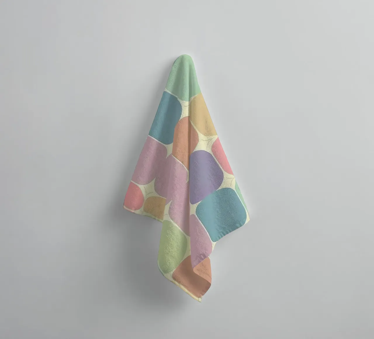 Retro Pastel Ovals: A Playful Pattern for Your Home towel by HoneyDesignsByK