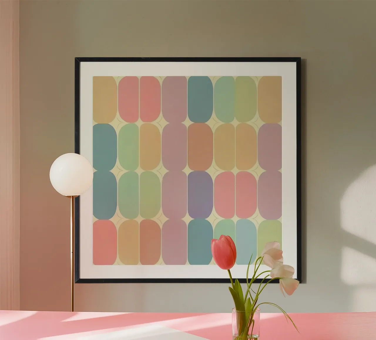 Retro Pastel Ovals: A Playful Pattern for Your Home hahnemühle by HoneyDesignsByK