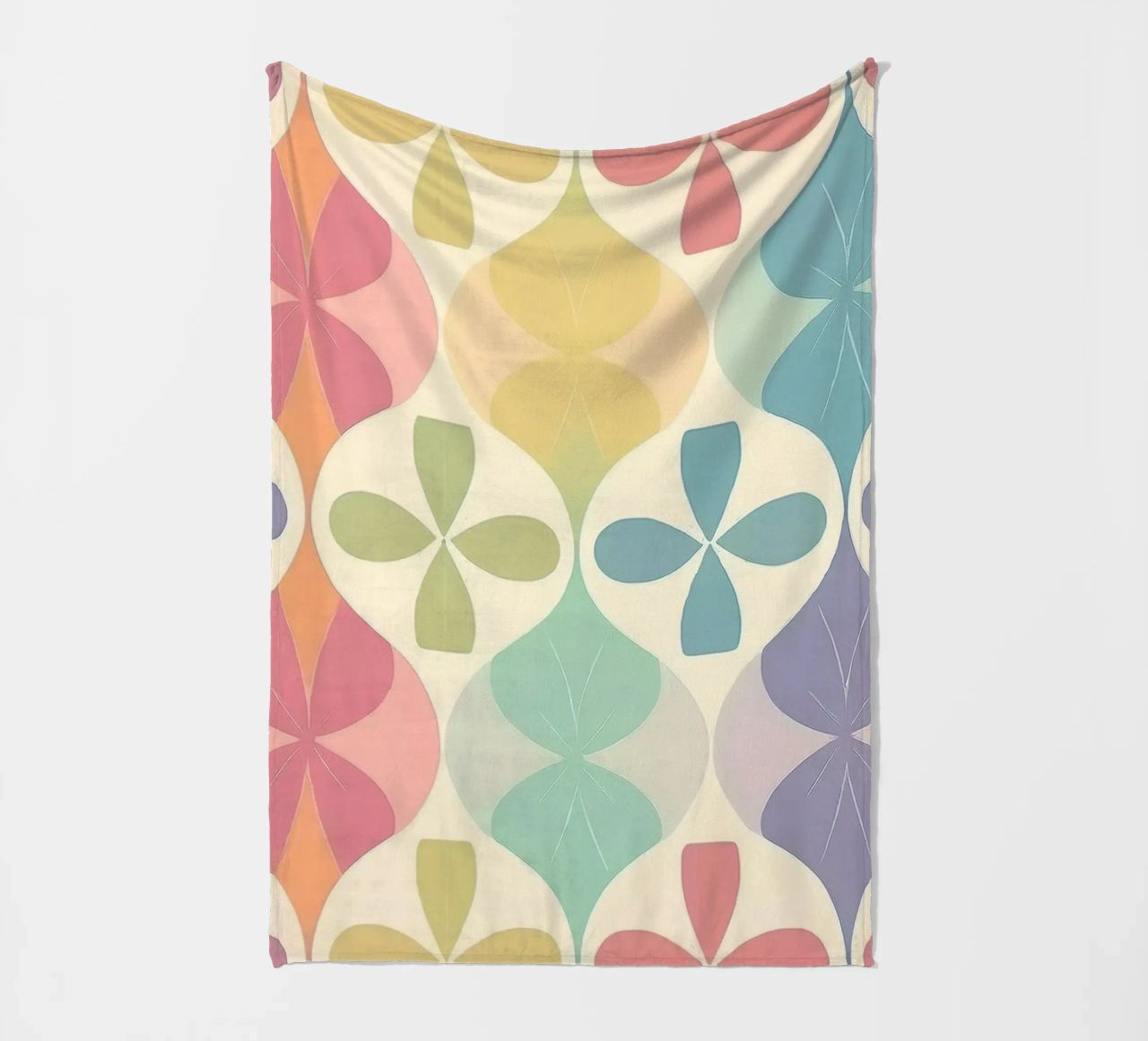 Moderner pastellfarbener Chevron-Regenbogen: Ein Statement Wandkunst Fleecedecke von HoneyDesignsByK
