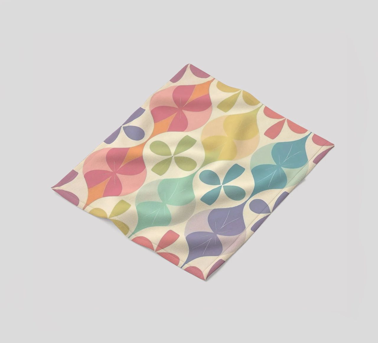 Moderner pastellfarbener Chevron-Regenbogen: Ein Statement Wandkunst Fleecedecke von HoneyDesignsByK