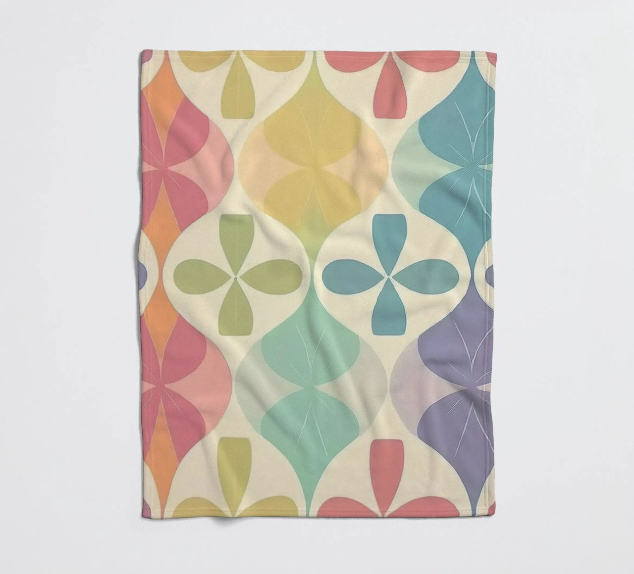 Moderner pastellfarbener Chevron-Regenbogen: Ein Statement Wandkunst Fleecedecke von HoneyDesignsByK