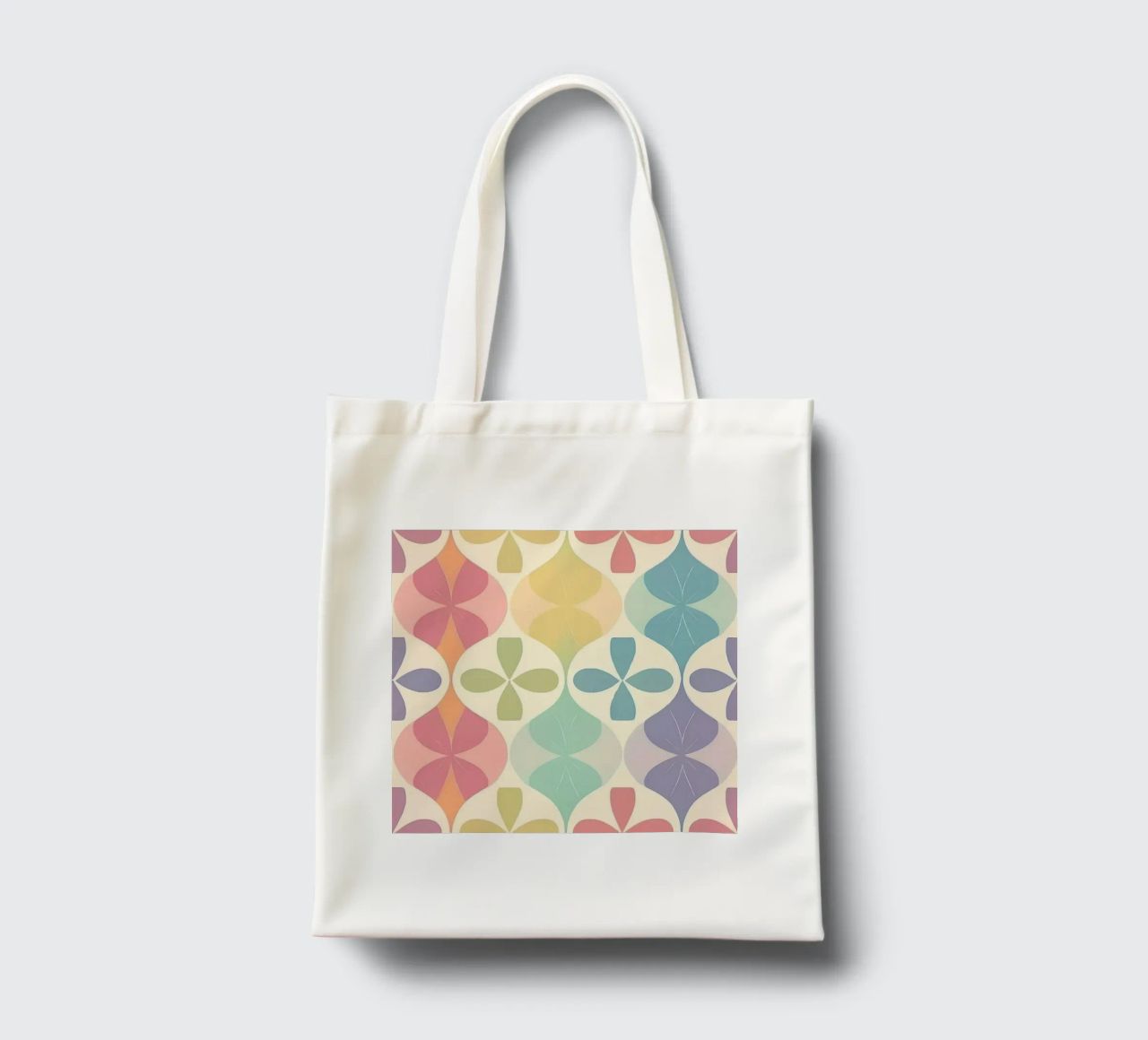 Moderner pastellfarbener Chevron-Regenbogen: Ein Statement Wandkunst Jutebeutel von HoneyDesignsByK