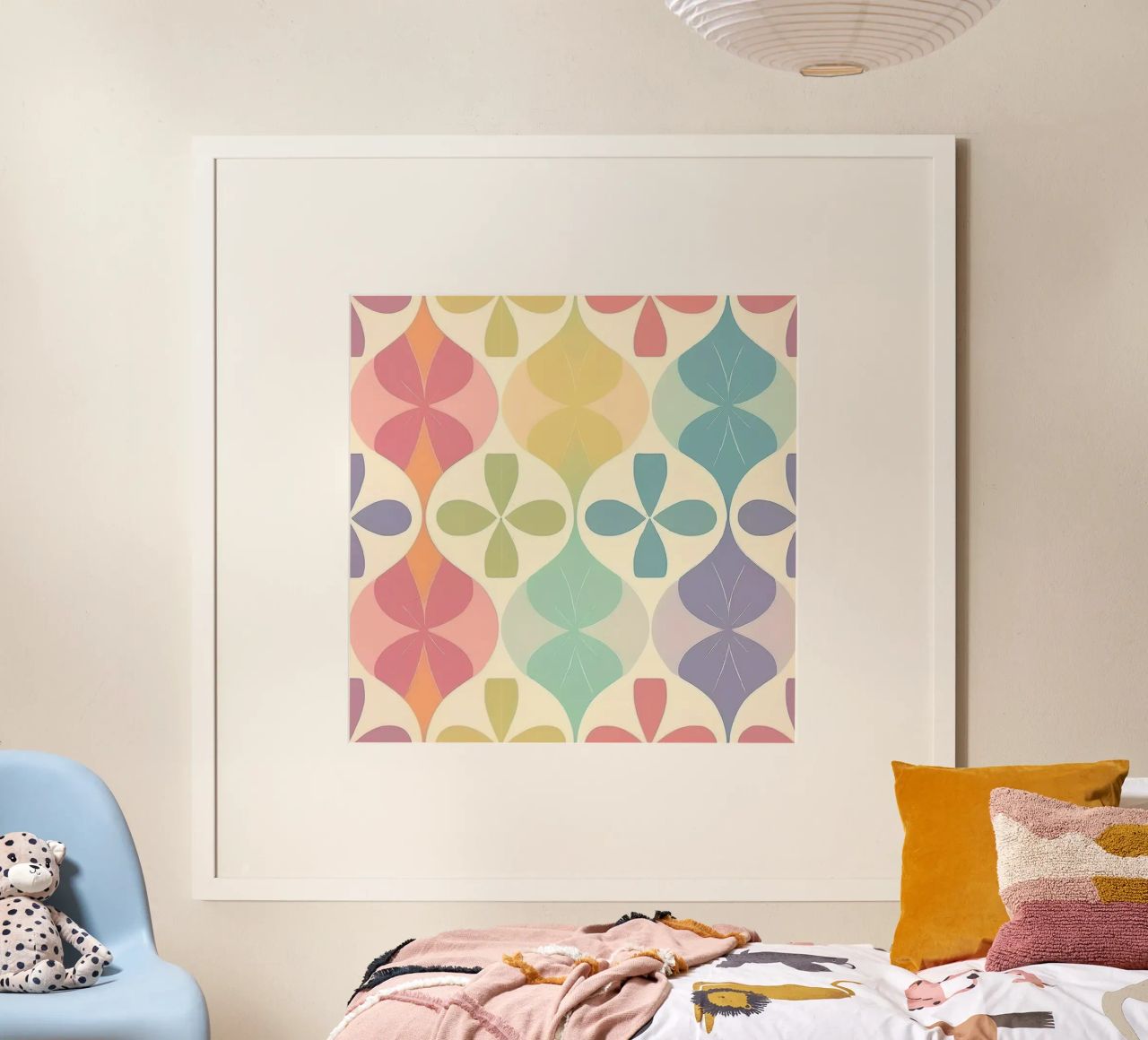 Moderner pastellfarbener Chevron-Regenbogen: Ein Statement Wandkunst Poster von HoneyDesignsByK