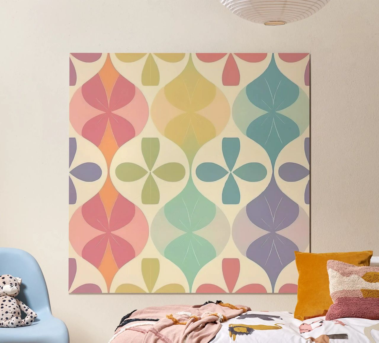 Moderner pastellfarbener Chevron-Regenbogen: Ein Statement Wandkunst Poster von HoneyDesignsByK