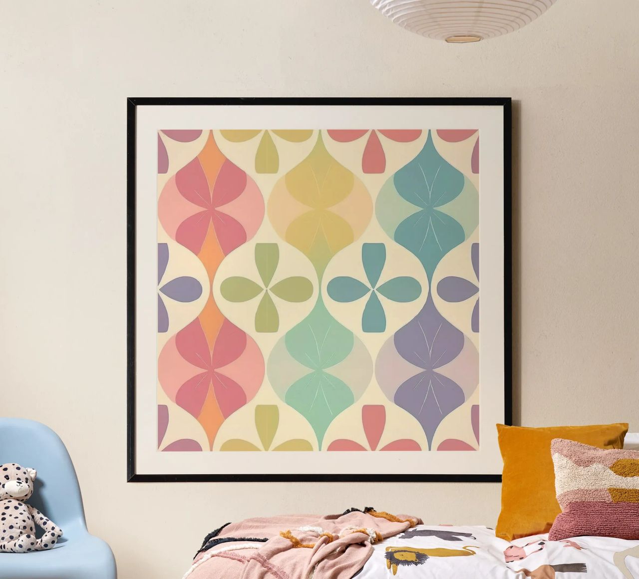 Moderner pastellfarbener Chevron-Regenbogen: Ein Statement Wandkunst Poster von HoneyDesignsByK
