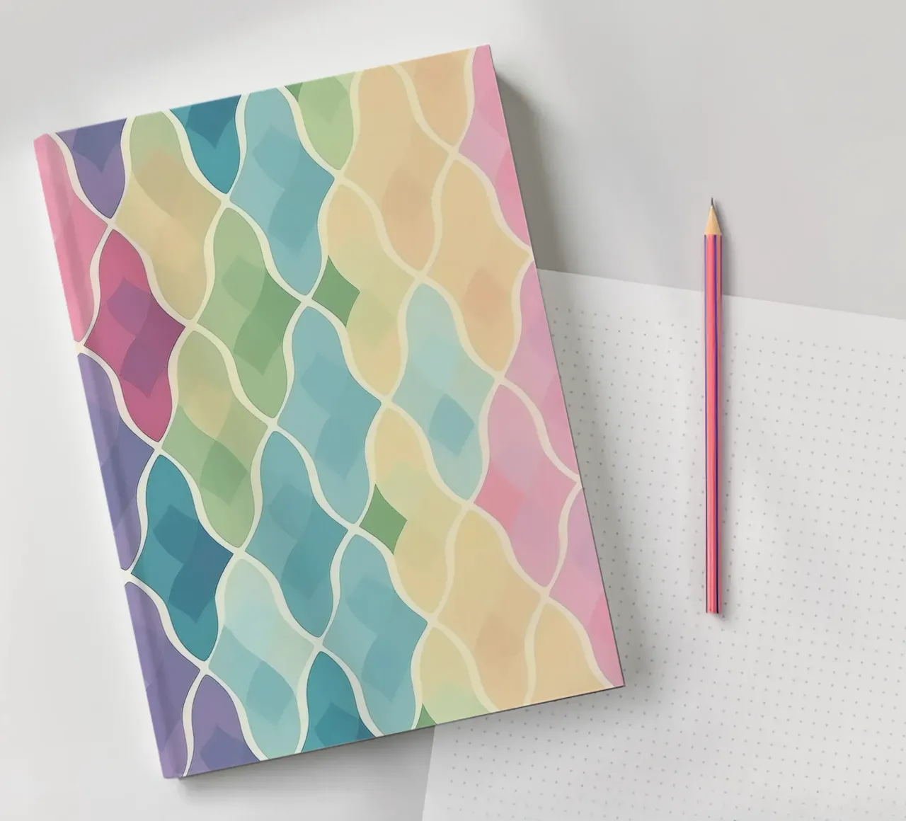 Morbido motivo a squame arcobaleno pastello per interni da sogno diario da HoneyDesignsByK