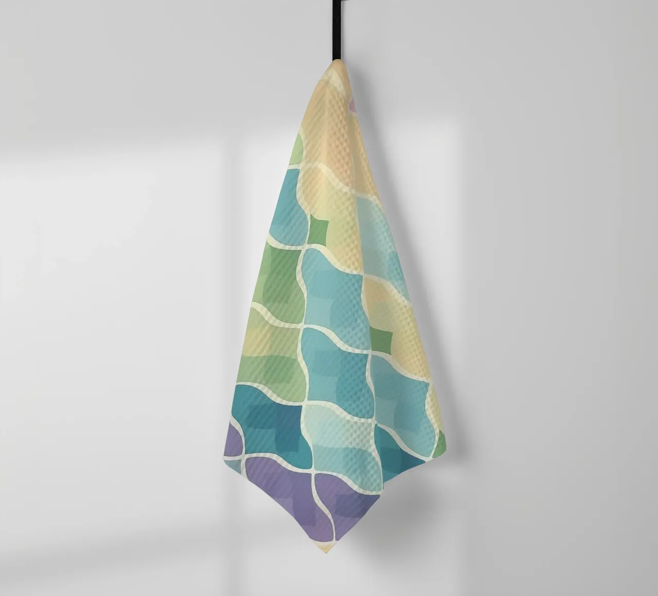 Pastellfarbenes Regenbogenschuppen-Muster für verträumte Innenräume Geschirrtuch von HoneyDesignsByK