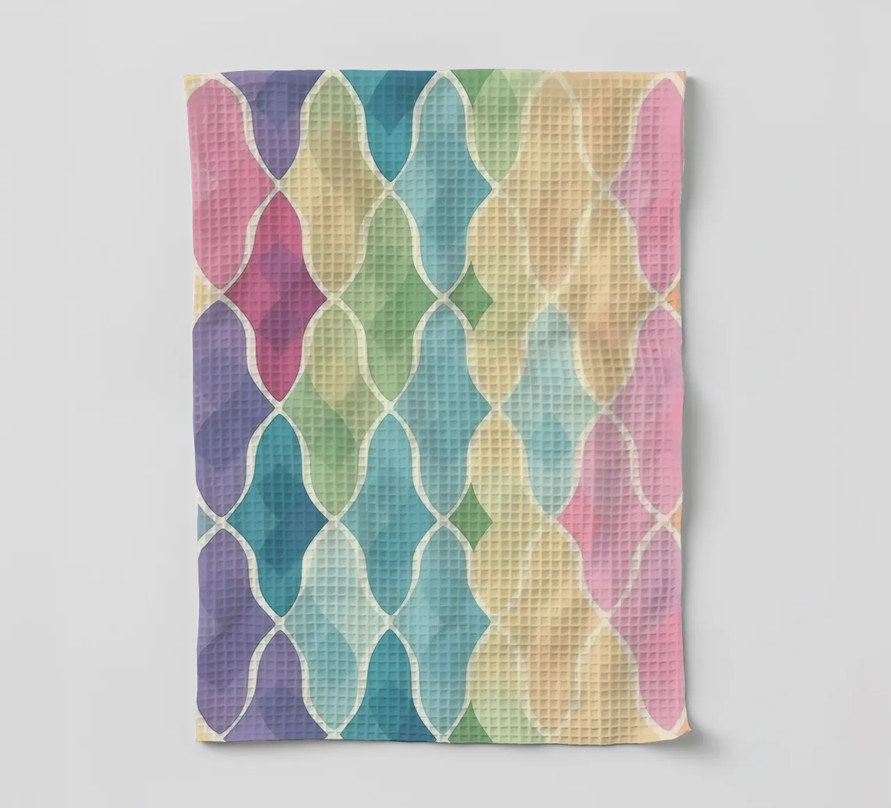 Pastellfarbenes Regenbogenschuppen-Muster für verträumte Innenräume Geschirrtuch von HoneyDesignsByK