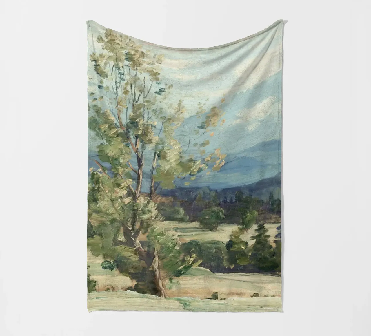 Pine Tree Landscape Fleecedecke von Apolo Prints