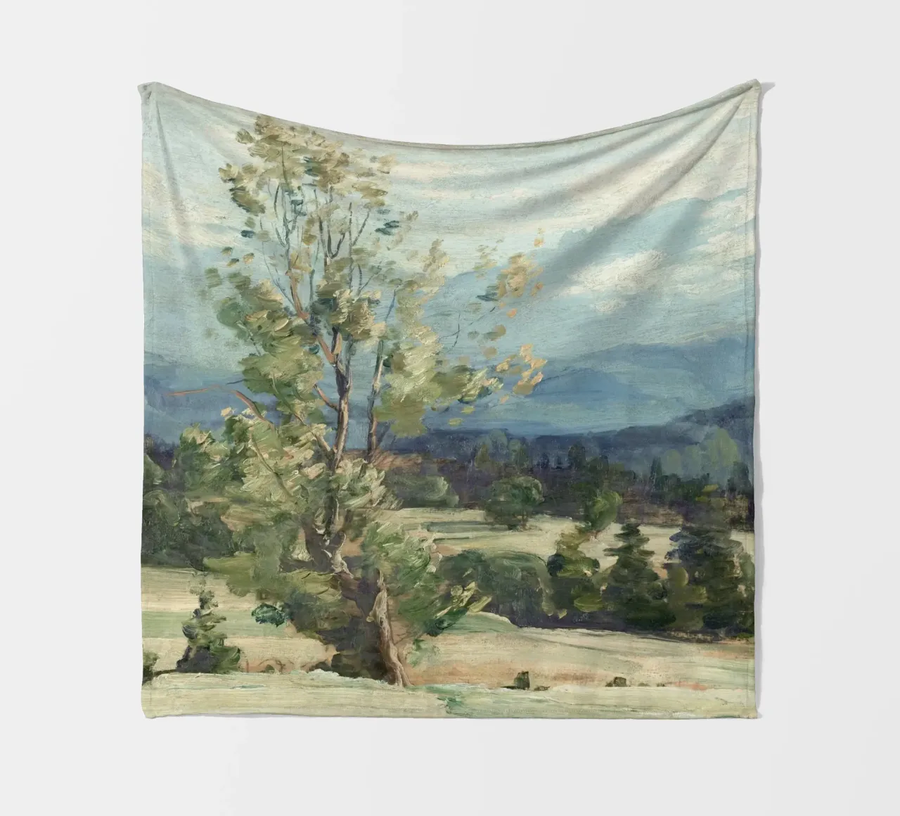 Pine Tree Landscape Fleecedecke von Apolo Prints