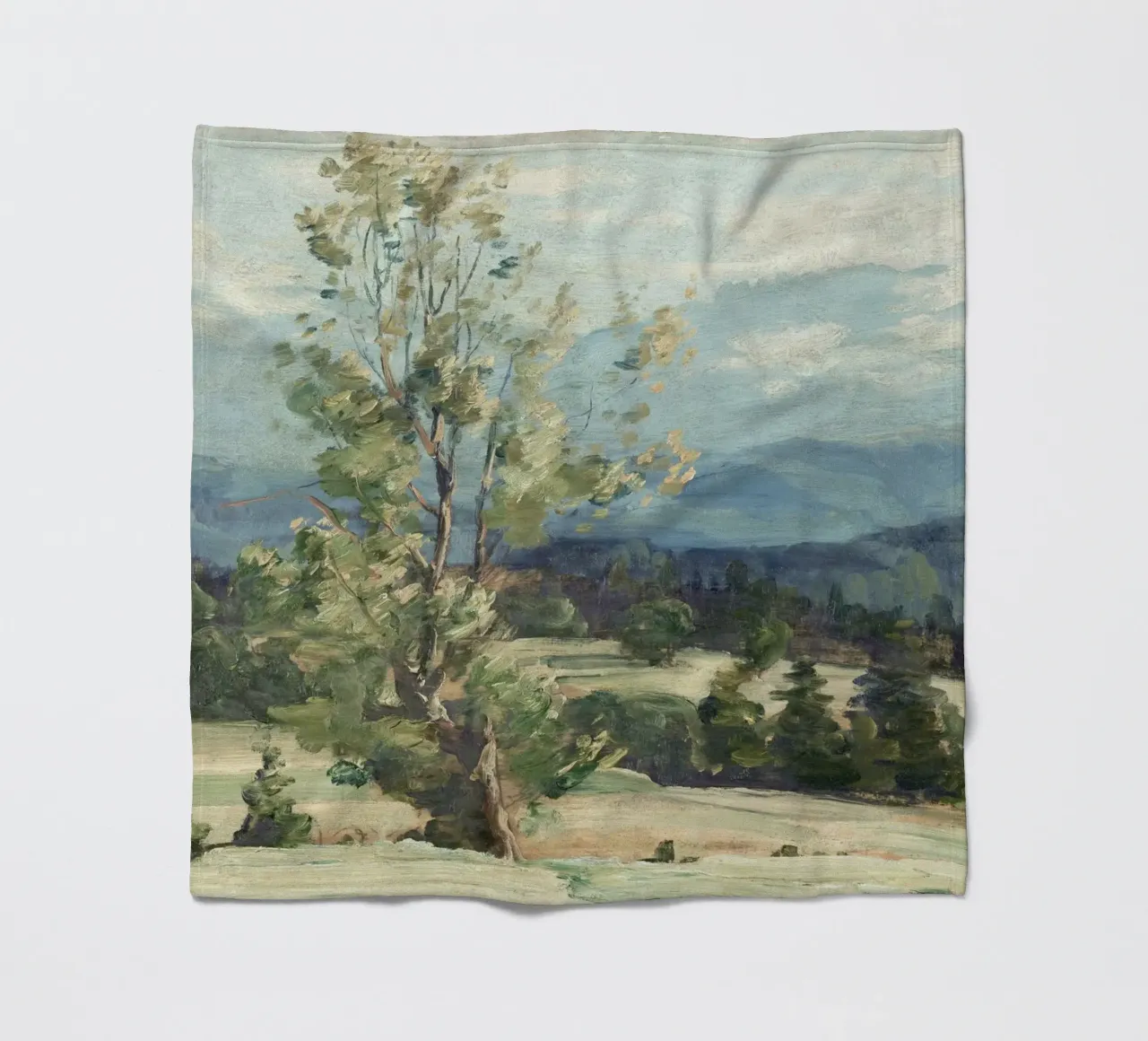 Pine Tree Landscape Fleecedecke von Apolo Prints