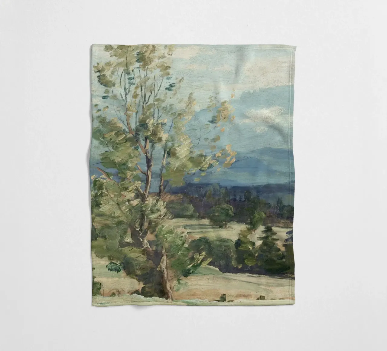 Pine Tree Landscape Fleecedecke von Apolo Prints