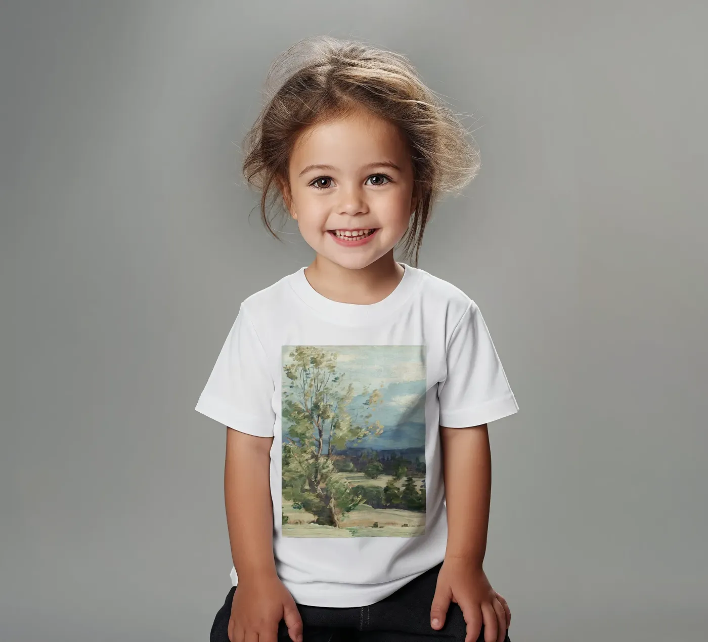 Pine Tree Landscape Kinder T-Shirt von Apolo Prints