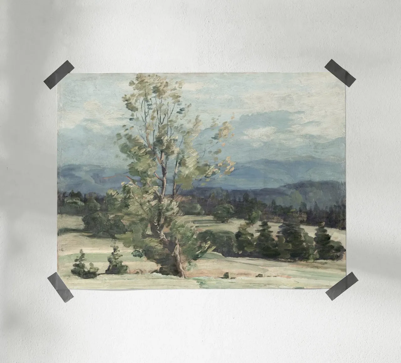 Pine Tree Landscape poster van apoloprints