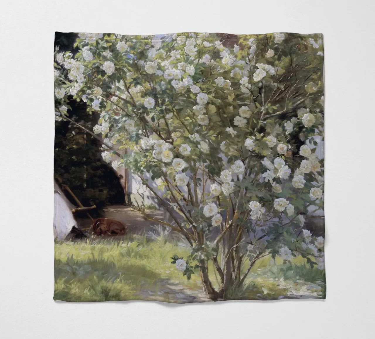 Roses by Peder Severin Krøyer coperta in pile da apoloprints