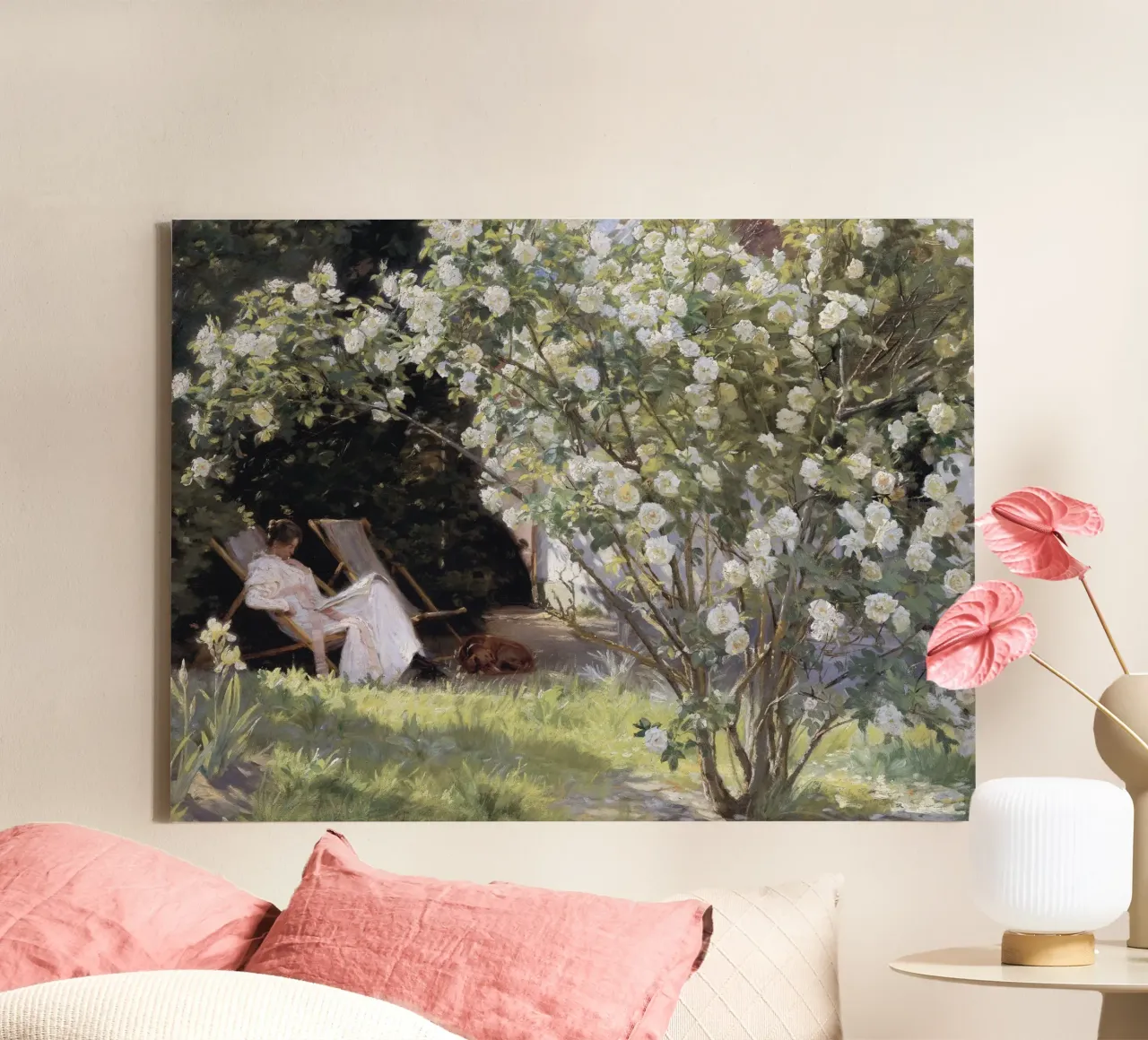 Roses by Peder Severin Krøyer tela con Cornice a cassetta da apoloprints
