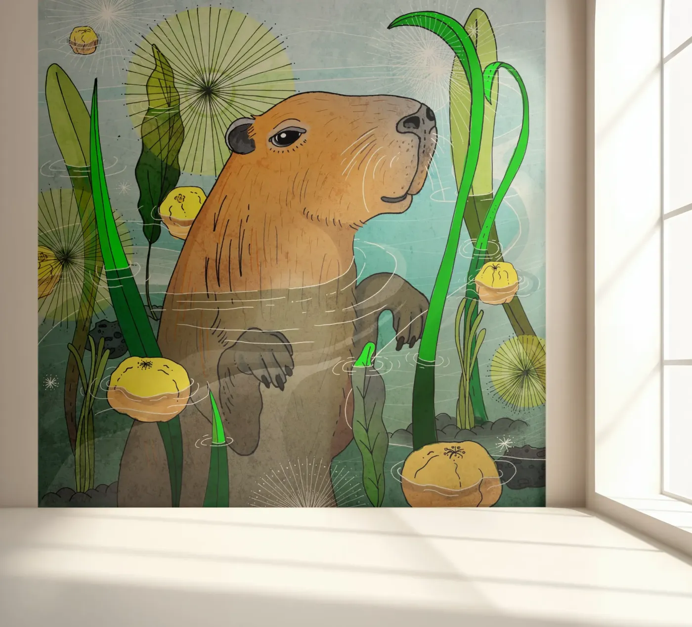 Capibara fotobehang van AnimalArt