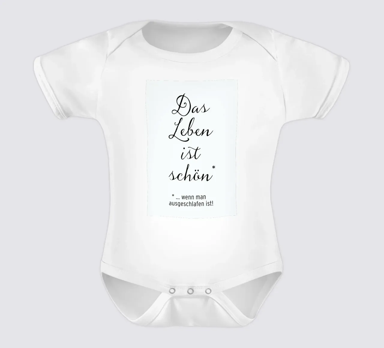 Das Leben ist schön short-sleeve baby romper by Amy & Kurt