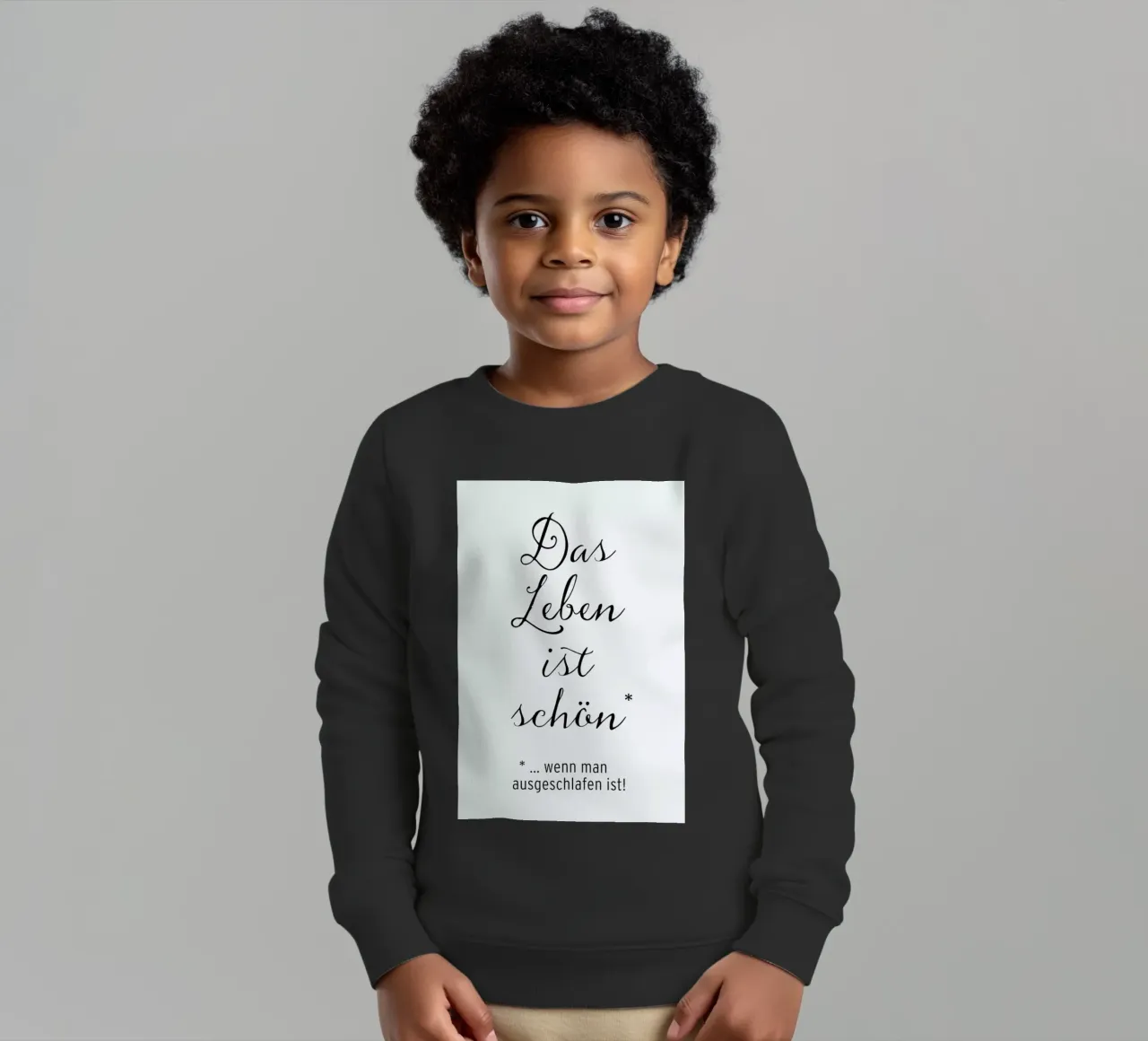 Das Leben ist schön kids sweatshirt by Amy & Kurt