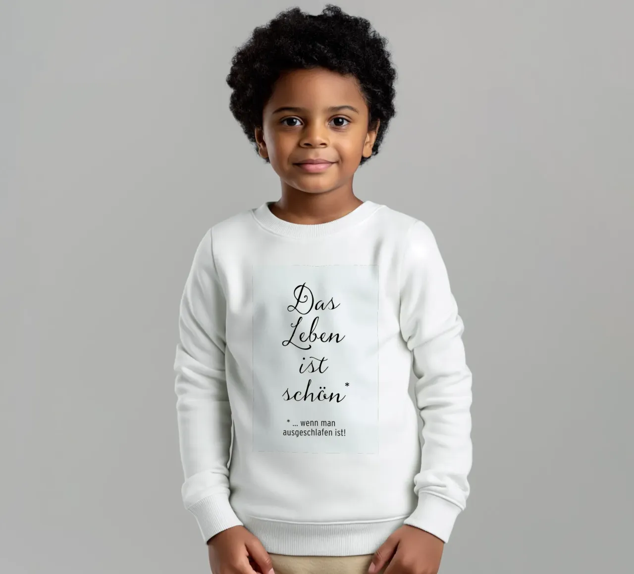 Das Leben ist schön kids sweatshirt by Amy & Kurt