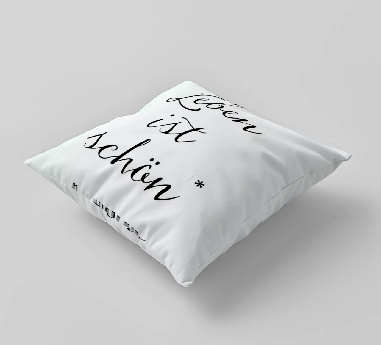 Das Leben ist schön decorative cushion by Amy & Kurt