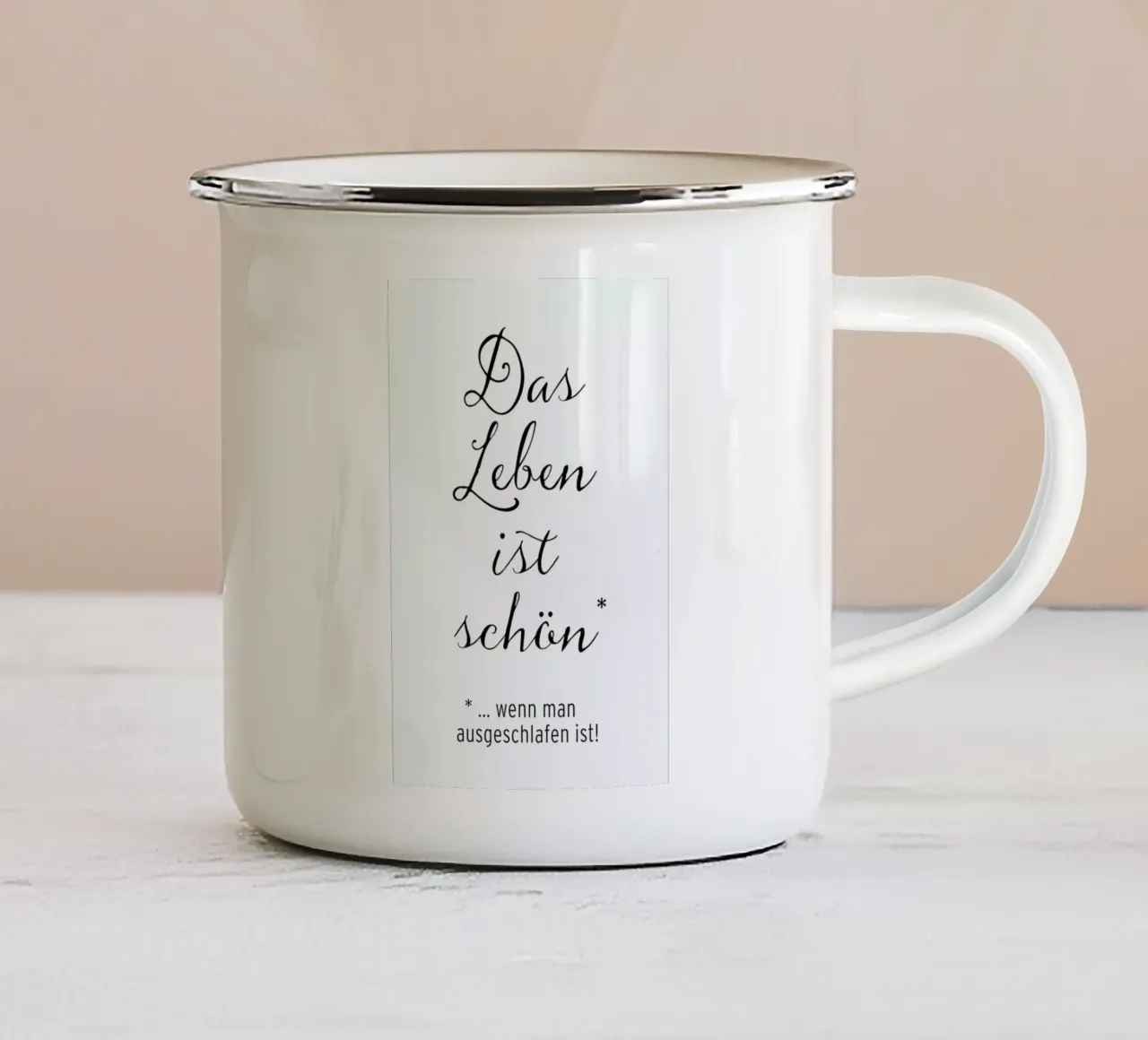 Das Leben ist schön tazza in smalto da Amy & Kurt