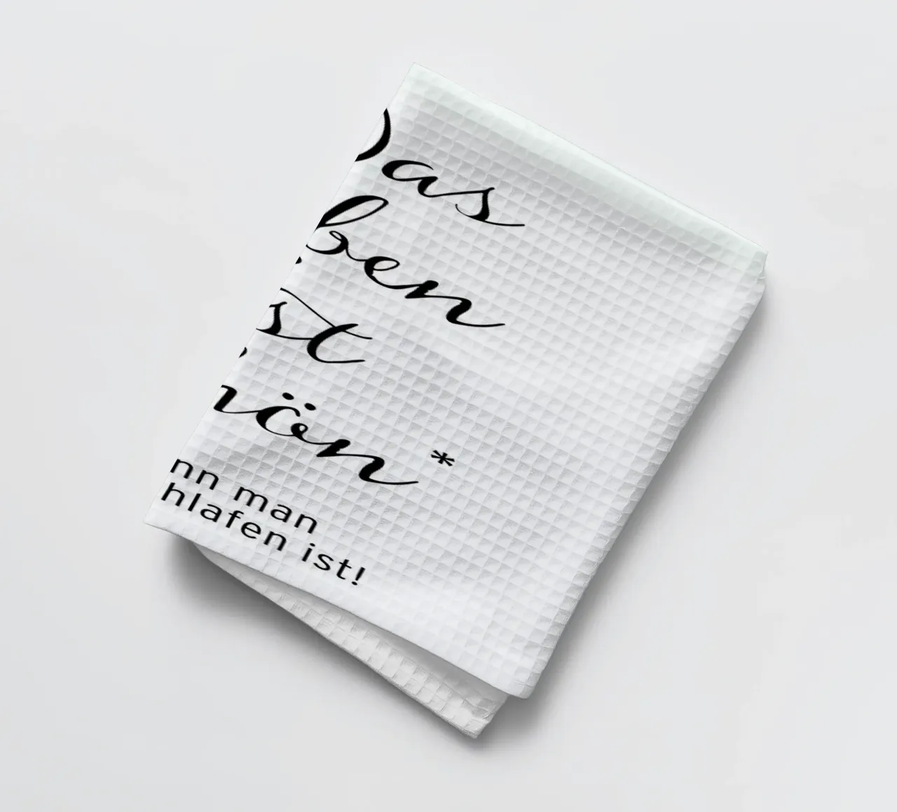 Das Leben ist schön tea towel by Amy & Kurt