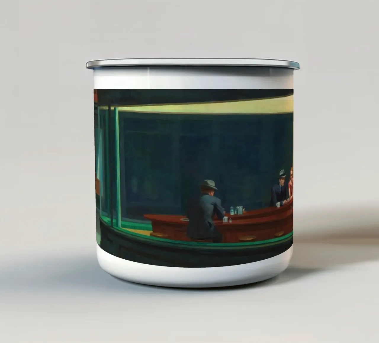 Nighthawks - Edward Hopper tazza in smalto da apoloprints