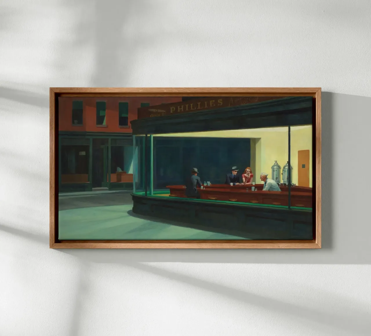 Nighthawks - Edward Hopper tela con Cornice a cassetta da apoloprints