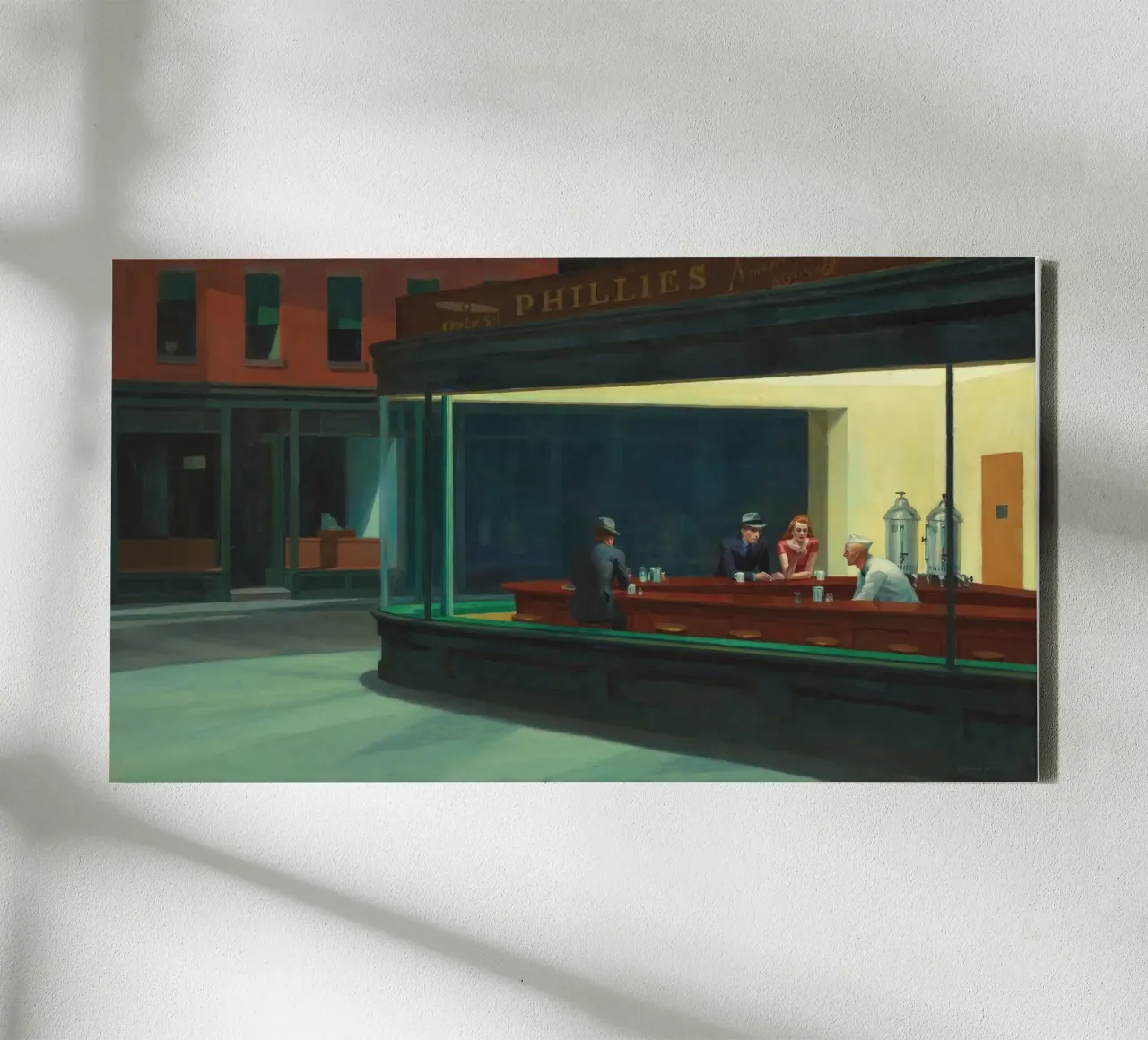 Nighthawks - Edward Hopper tela con Cornice a cassetta da apoloprints